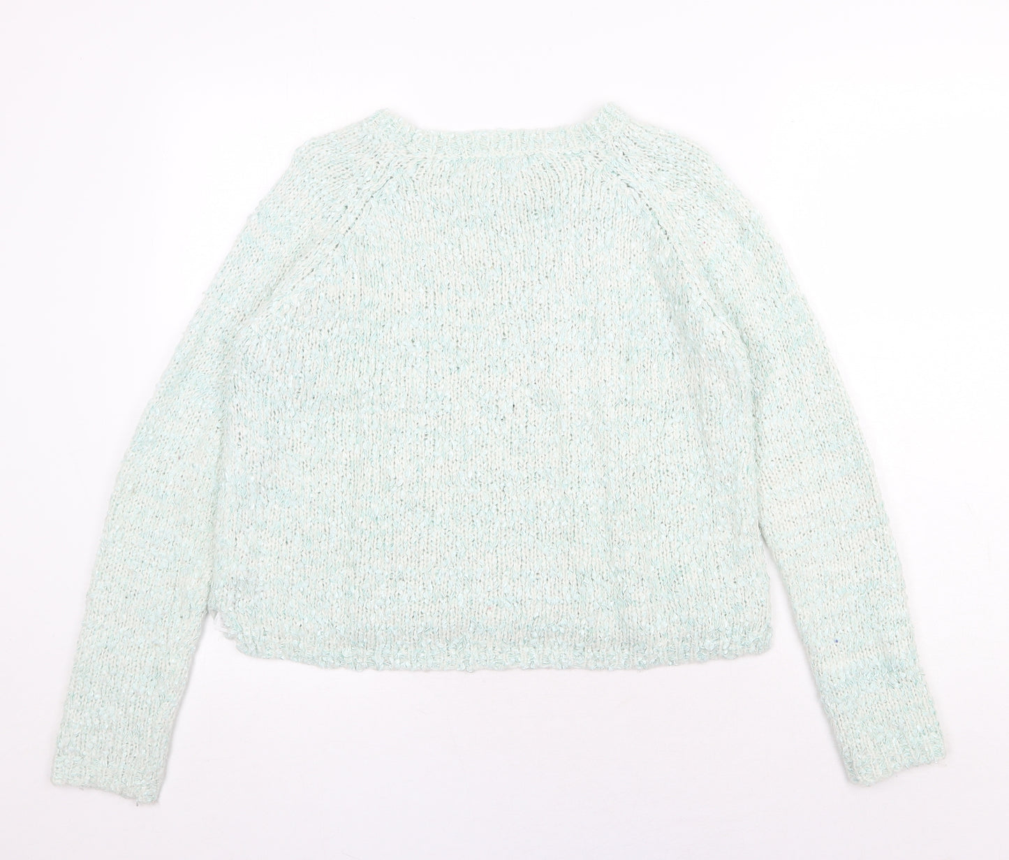 New Look Womens Green Round Neck Acrylic Pullover Jumper Size 12