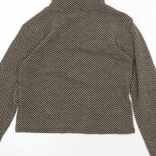 Cooperative Womens Gold Roll Neck Geometric Polyester Pullover Jumper Size XS