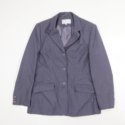 Autonomy Womens Grey Polyester Jacket Suit Jacket Size 14