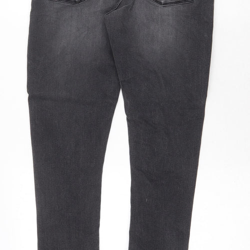 Preworn Womens Grey Cotton Skinny Jeans Size 32 in Regular Zip