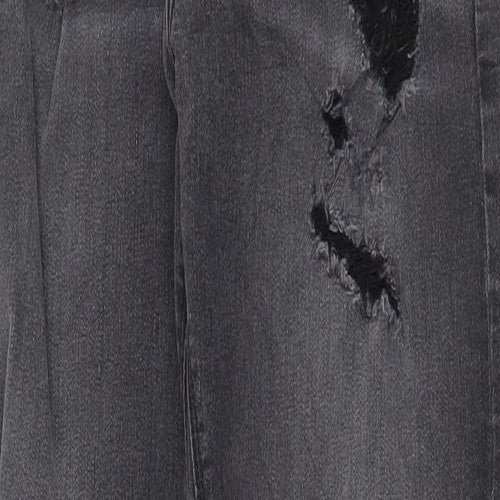 Preworn Womens Grey Cotton Skinny Jeans Size 32 in Regular Zip