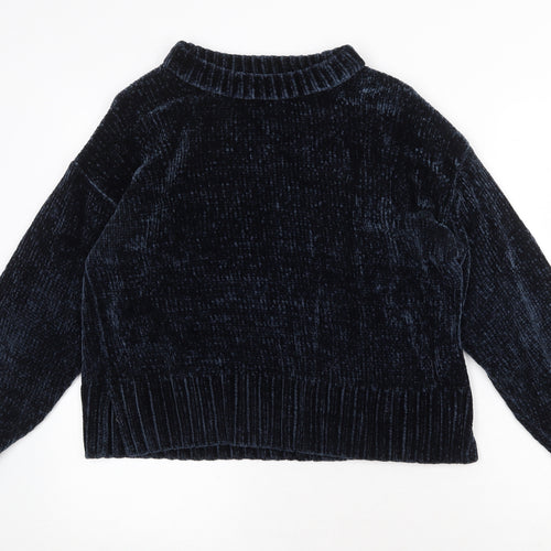 Marks and Spencer Womens Blue Round Neck Polyester Pullover Jumper Size M