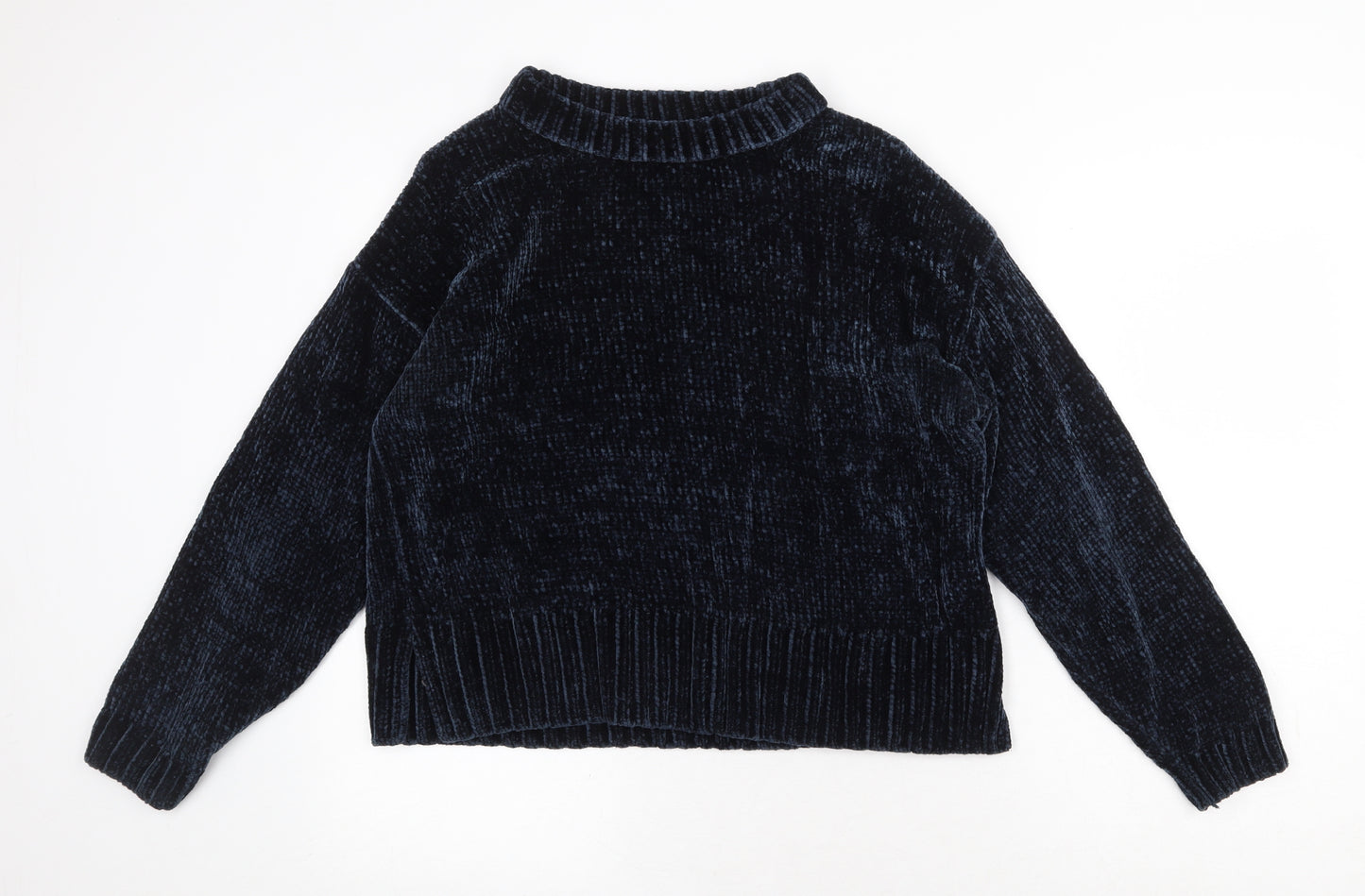 Marks and Spencer Womens Blue Round Neck Polyester Pullover Jumper Size M