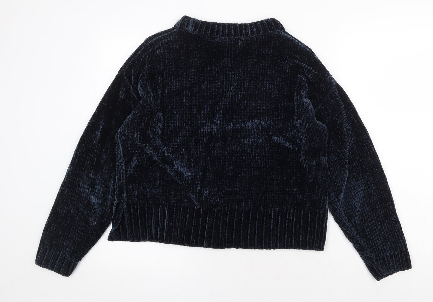 Marks and Spencer Womens Blue Round Neck Polyester Pullover Jumper Size M