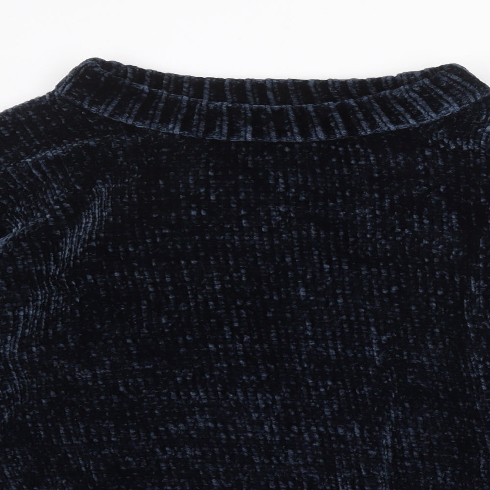 Marks and Spencer Womens Blue Round Neck Polyester Pullover Jumper Size M