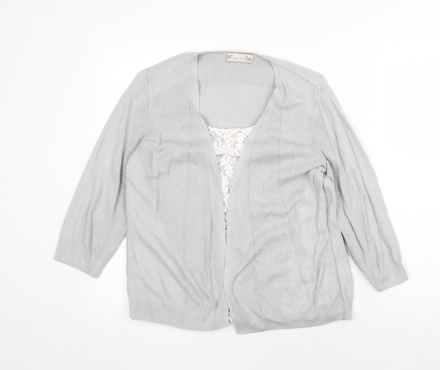 Marks and Spencer Womens Grey Round Neck Acrylic Pullover Jumper Size 14 - Twin Set