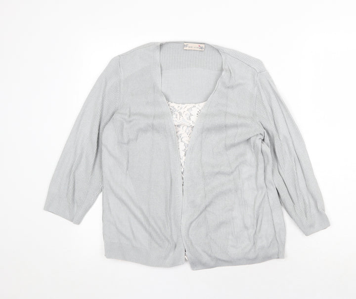 Marks and Spencer Womens Grey Round Neck Acrylic Pullover Jumper Size 14 - Twin Set