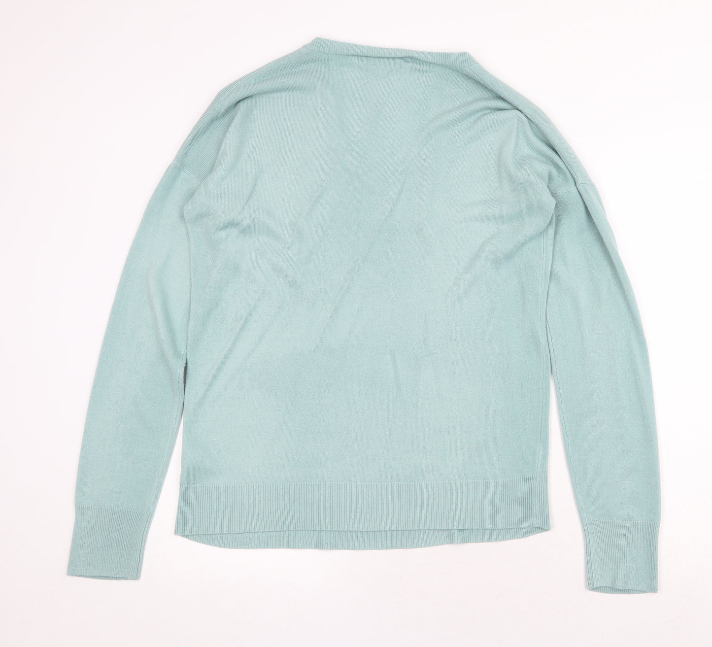 NEXT Womens Green V-Neck Acrylic Pullover Jumper Size 12