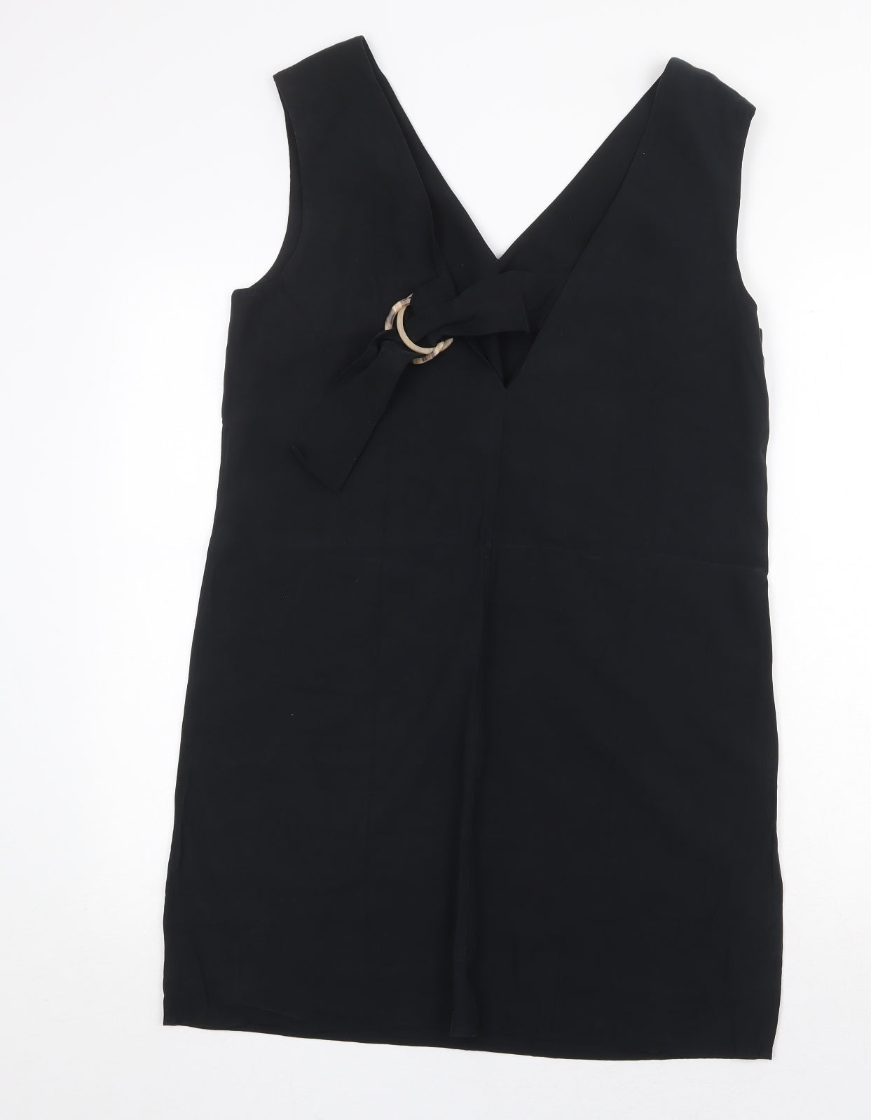 Mango Womens Black Viscose Shift Size M V-Neck Pullover