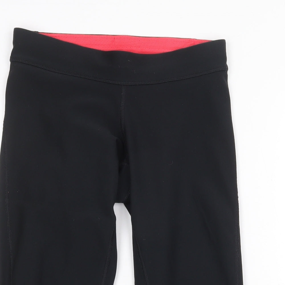 Nike Womens Black Polyester Cropped Leggings Size XS Regular Pullover