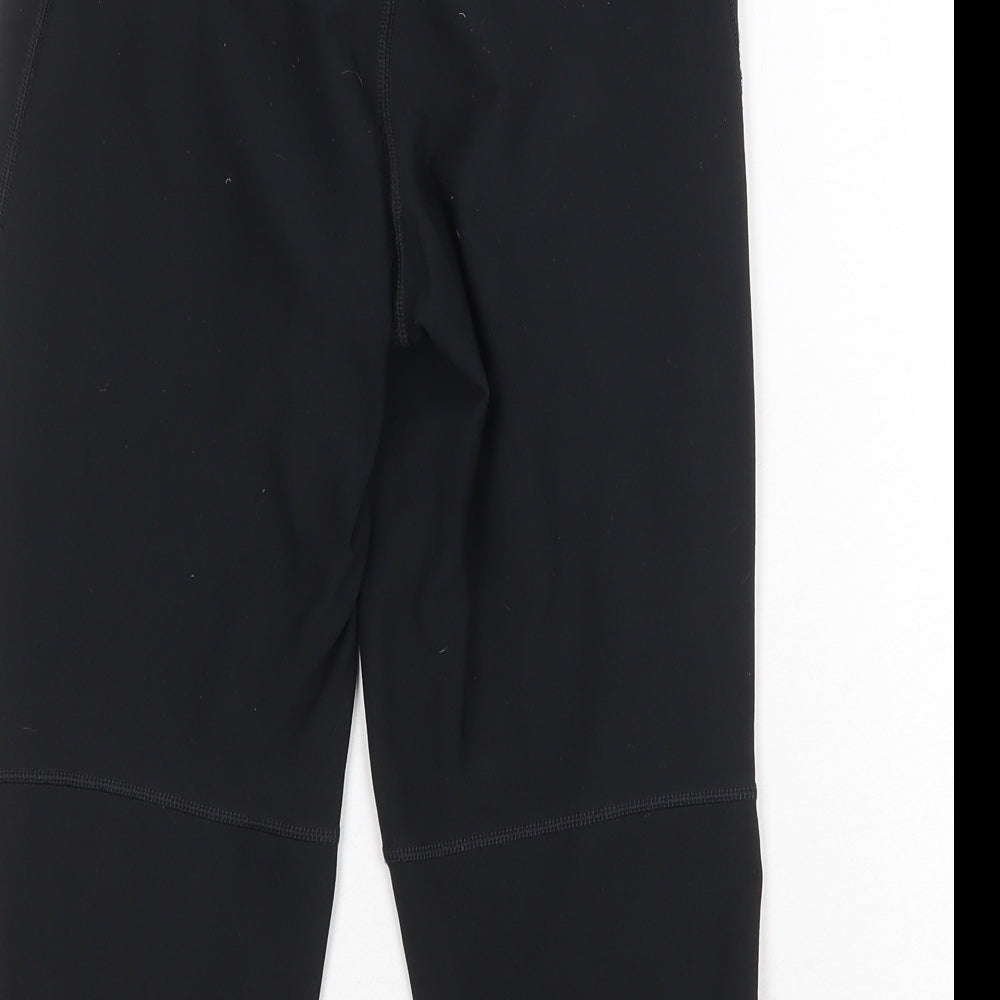 Nike Womens Black Polyester Cropped Leggings Size XS Regular Pullover