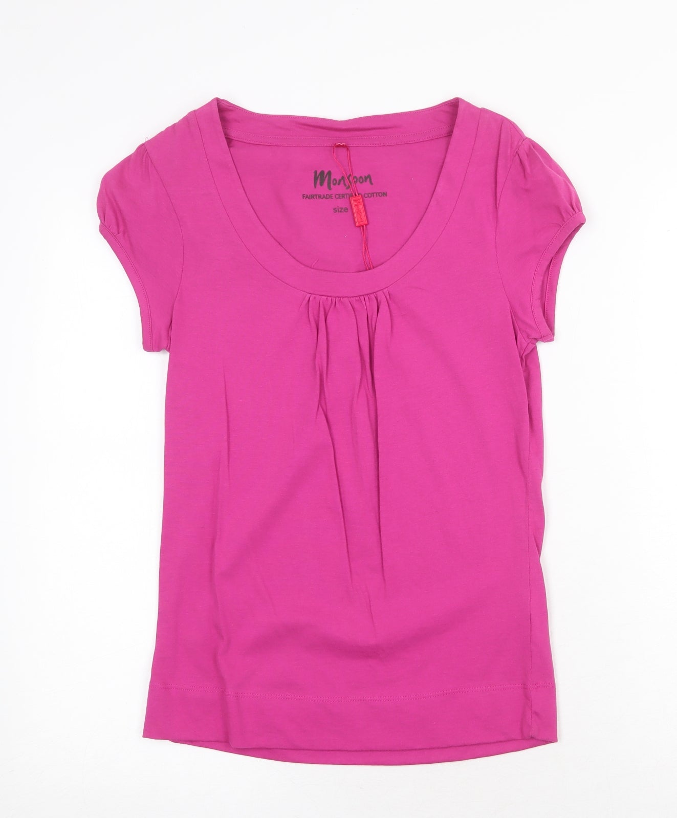 Monsoon Womens Purple 100% Cotton Basic T-Shirt Size 8 Scoop Neck