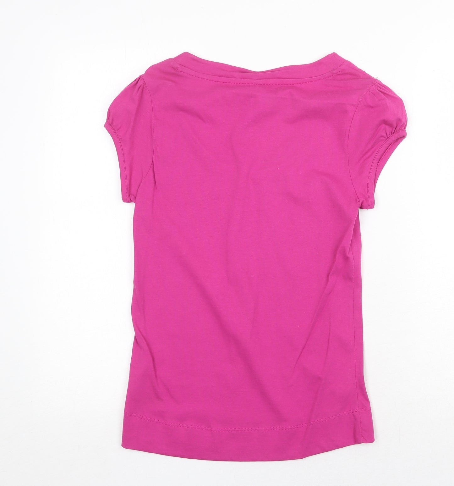 Monsoon Womens Purple 100% Cotton Basic T-Shirt Size 8 Scoop Neck