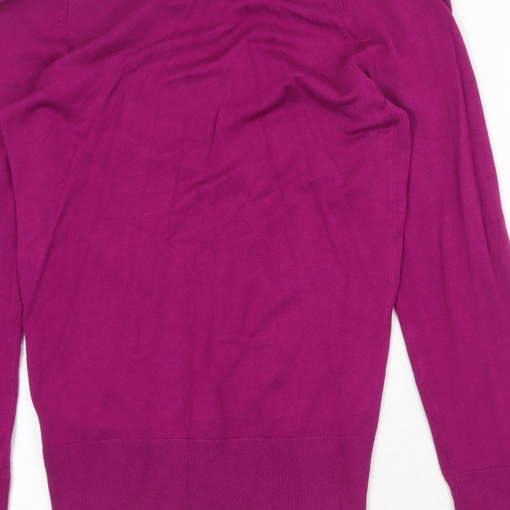 Atmosphere Womens Purple V-Neck Viscose Pullover Jumper Size 8