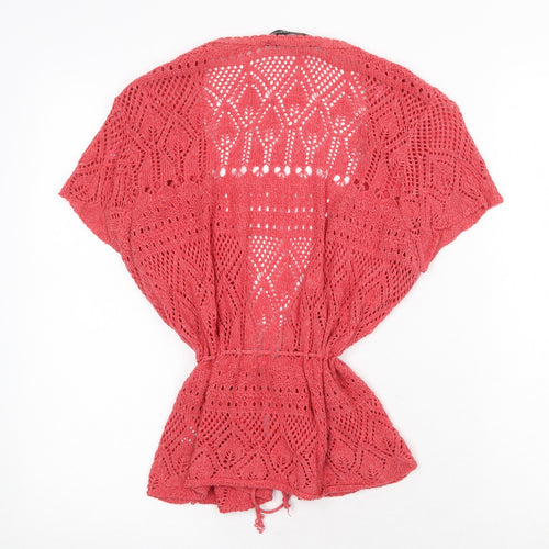 Dorothy Perkins Womens Red V-Neck Cotton Cardigan Jumper Size 14