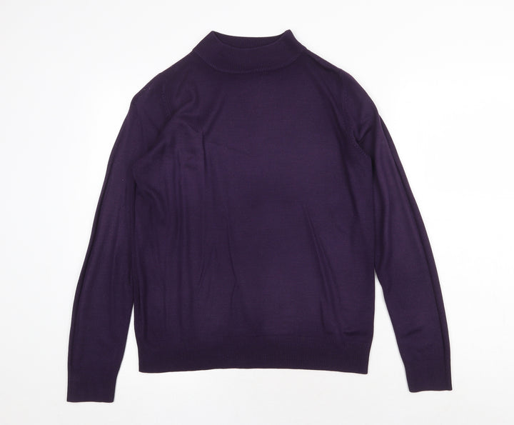 Garfield & Marks Womens Purple Mock Neck Acrylic Pullover Jumper Size 10