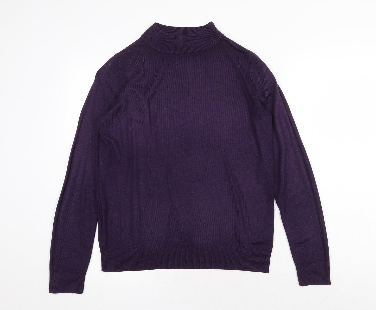 Garfield & Marks Womens Purple Mock Neck Acrylic Pullover Jumper Size 10