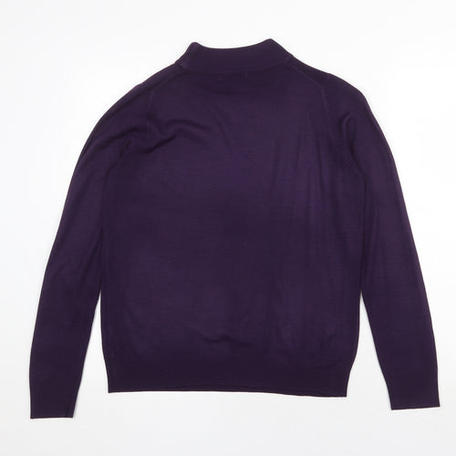 Garfield & Marks Womens Purple Mock Neck Acrylic Pullover Jumper Size 10