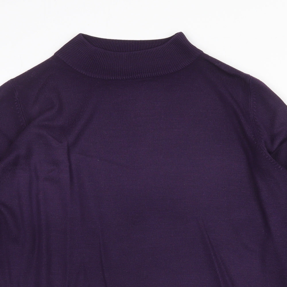 Garfield & Marks Womens Purple Mock Neck Acrylic Pullover Jumper Size 10
