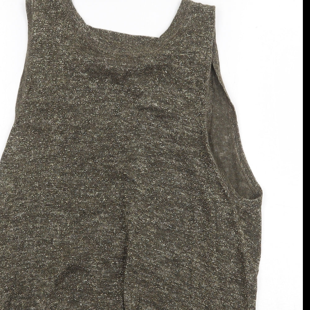 River Island Womens Green Acrylic Basic Tank Size 8 Round Neck