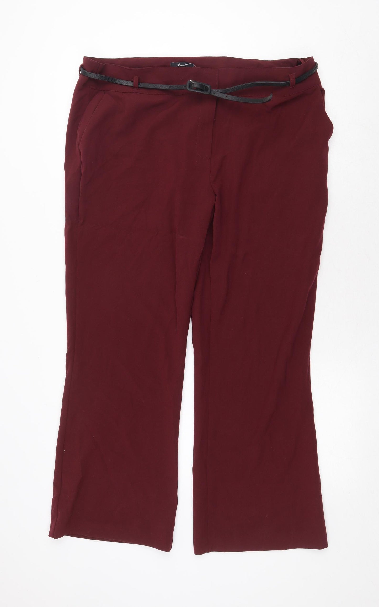 Papaya Womens Red Polyester Trousers Size 18 Regular Zip