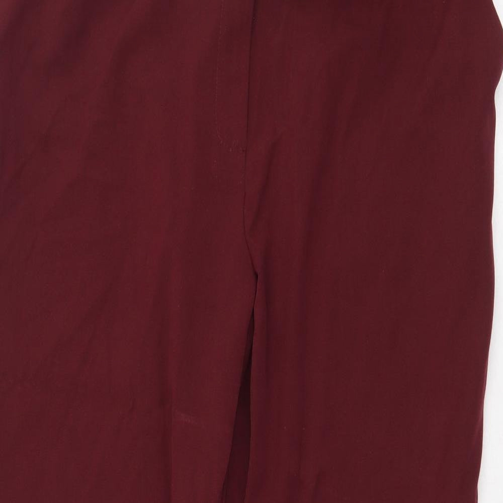 Papaya Womens Red Polyester Trousers Size 18 Regular Zip