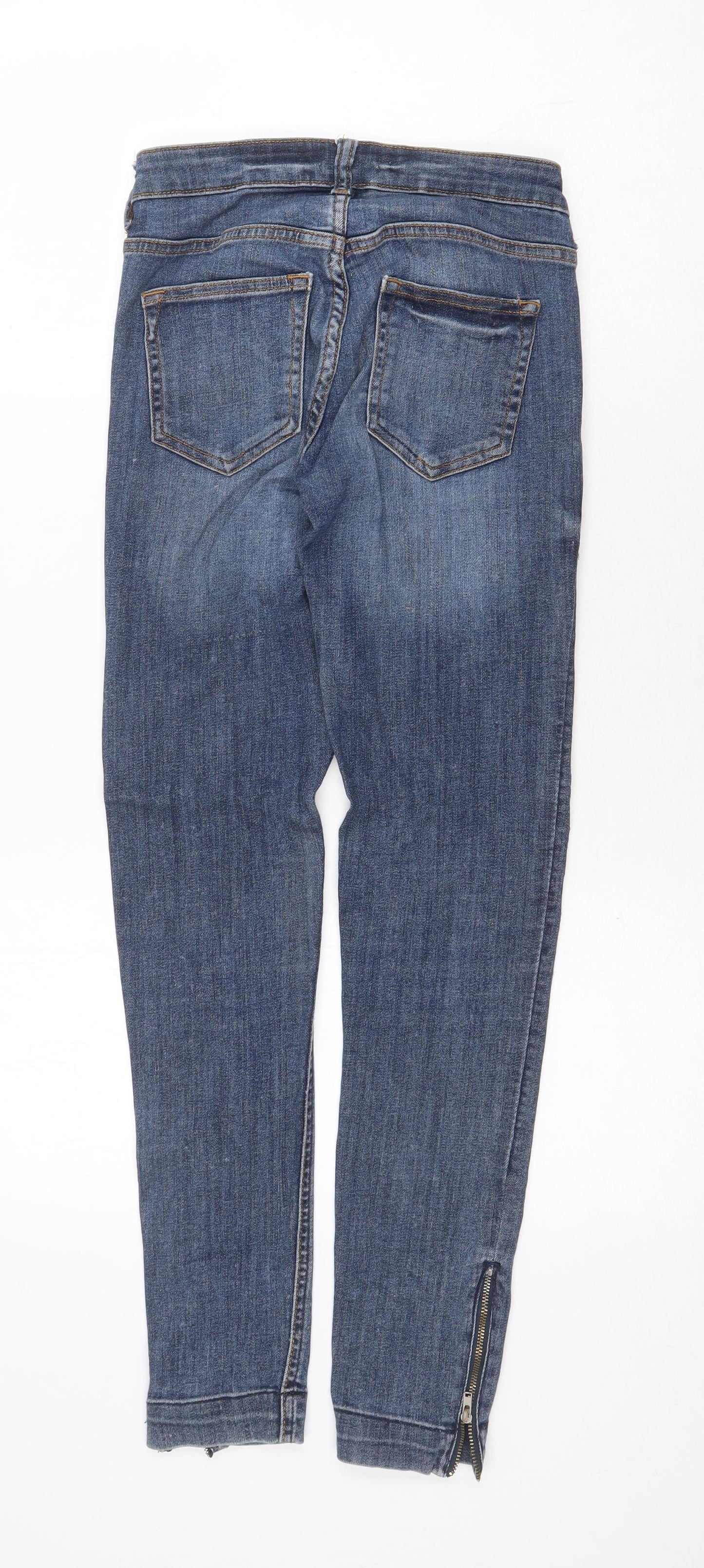 H&M Womens Blue Cotton Skinny Jeans Size 26 in Regular Zip