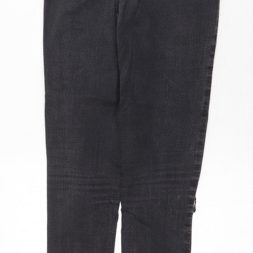 Topshop Womens Grey Cotton Skinny Jeans Size 28 in Regular Zip