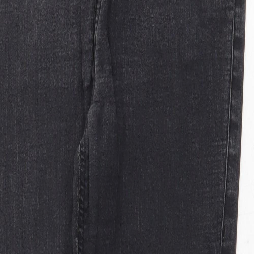 Topshop Womens Grey Cotton Skinny Jeans Size 28 in Regular Zip