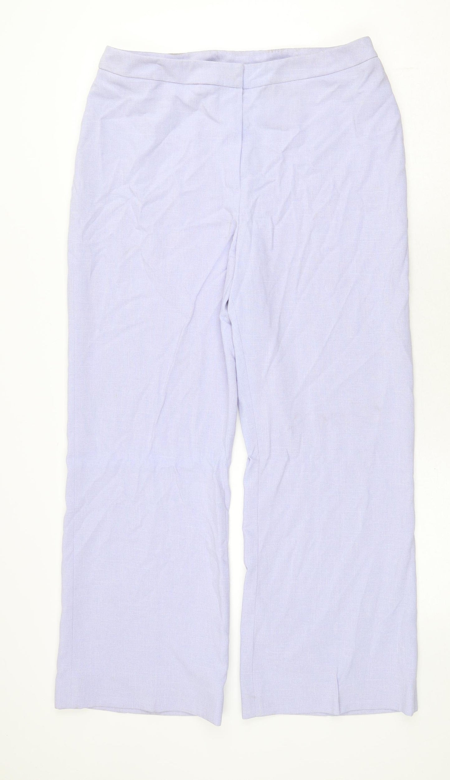 Essentials Womens Purple Polyester Trousers Size 16 Regular Zip