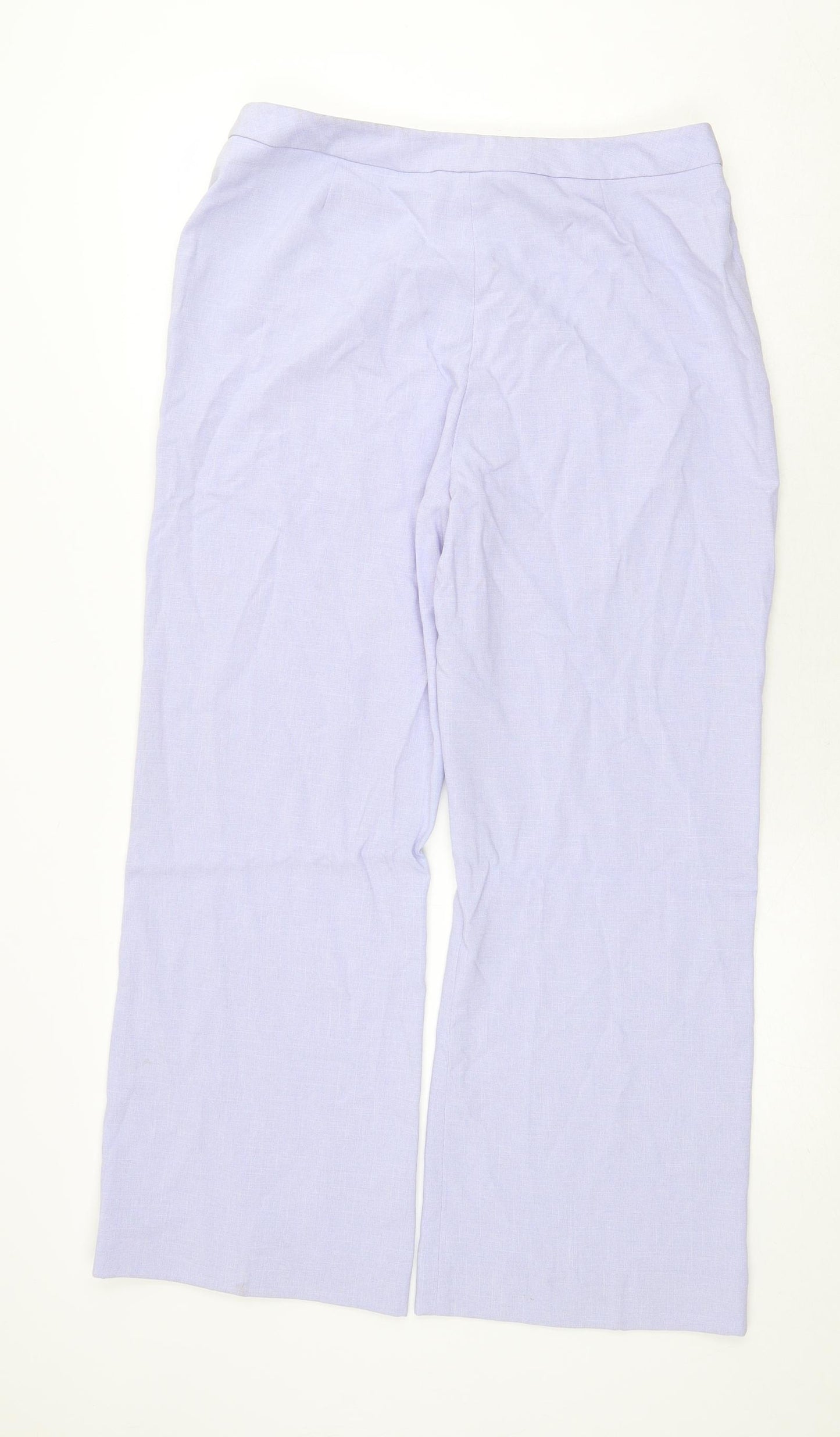 Essentials Womens Purple Polyester Trousers Size 16 Regular Zip
