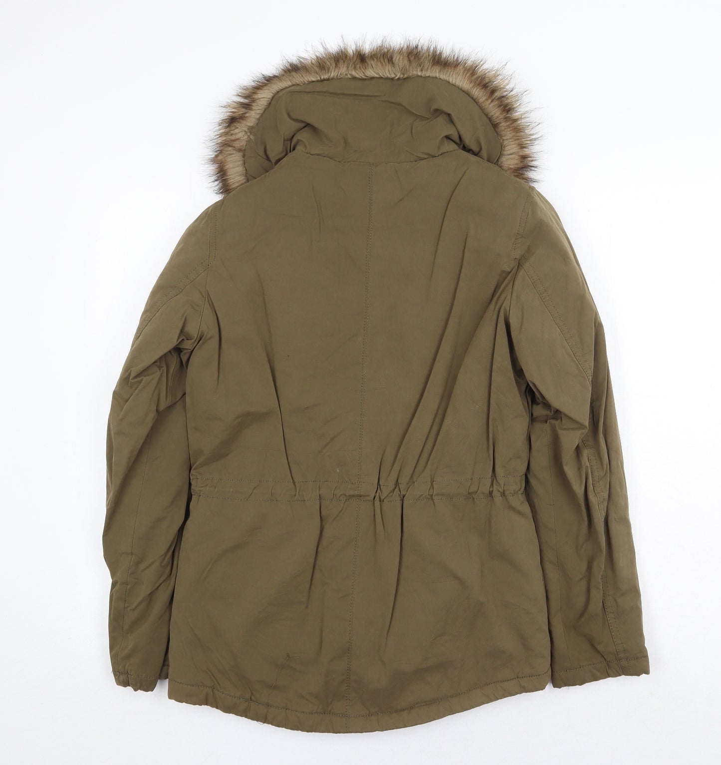 Papaya Womens Green Parka Jacket Size 6 Zip