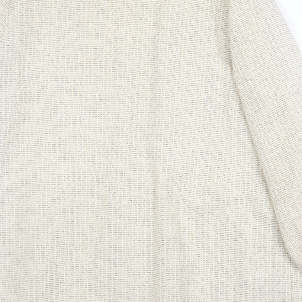 Preworn Womens Beige Geometric Overcoat Coat Size 18