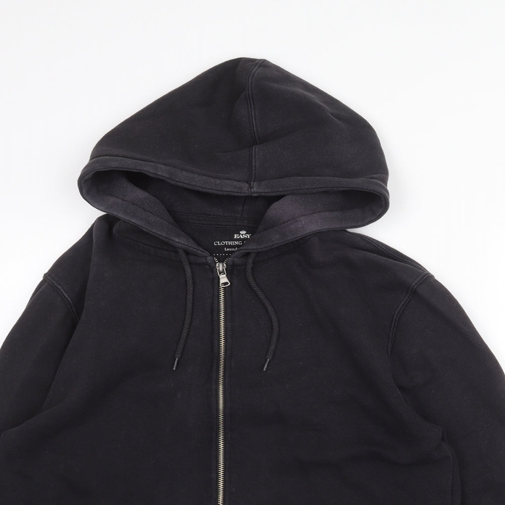 Easy Mens Grey Cotton Full Zip Hoodie Size M