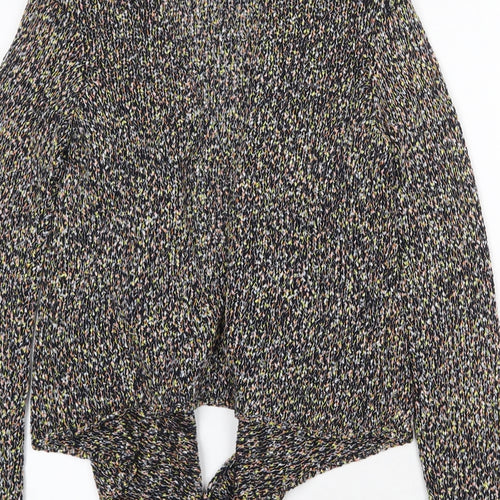 Zara Womens Multicoloured V-Neck Cotton Cardigan Jumper Size S