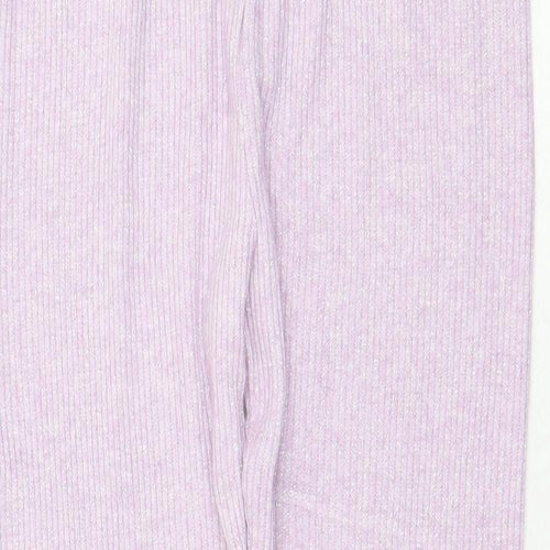 Preworn Girls Purple Viscose Jogger Trousers Size 12 Years Regular Drawstring
