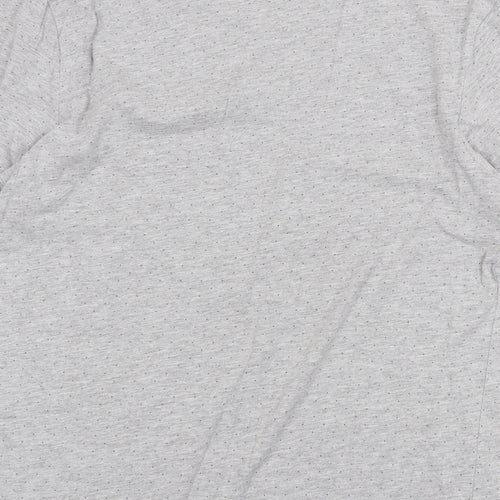 FSBN Mens Grey Polka Dot Cotton T-Shirt Size M Round Neck