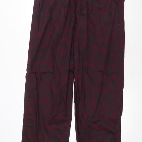 John Lewis Womens Purple Geometric Cotton Trousers Size XL Regular