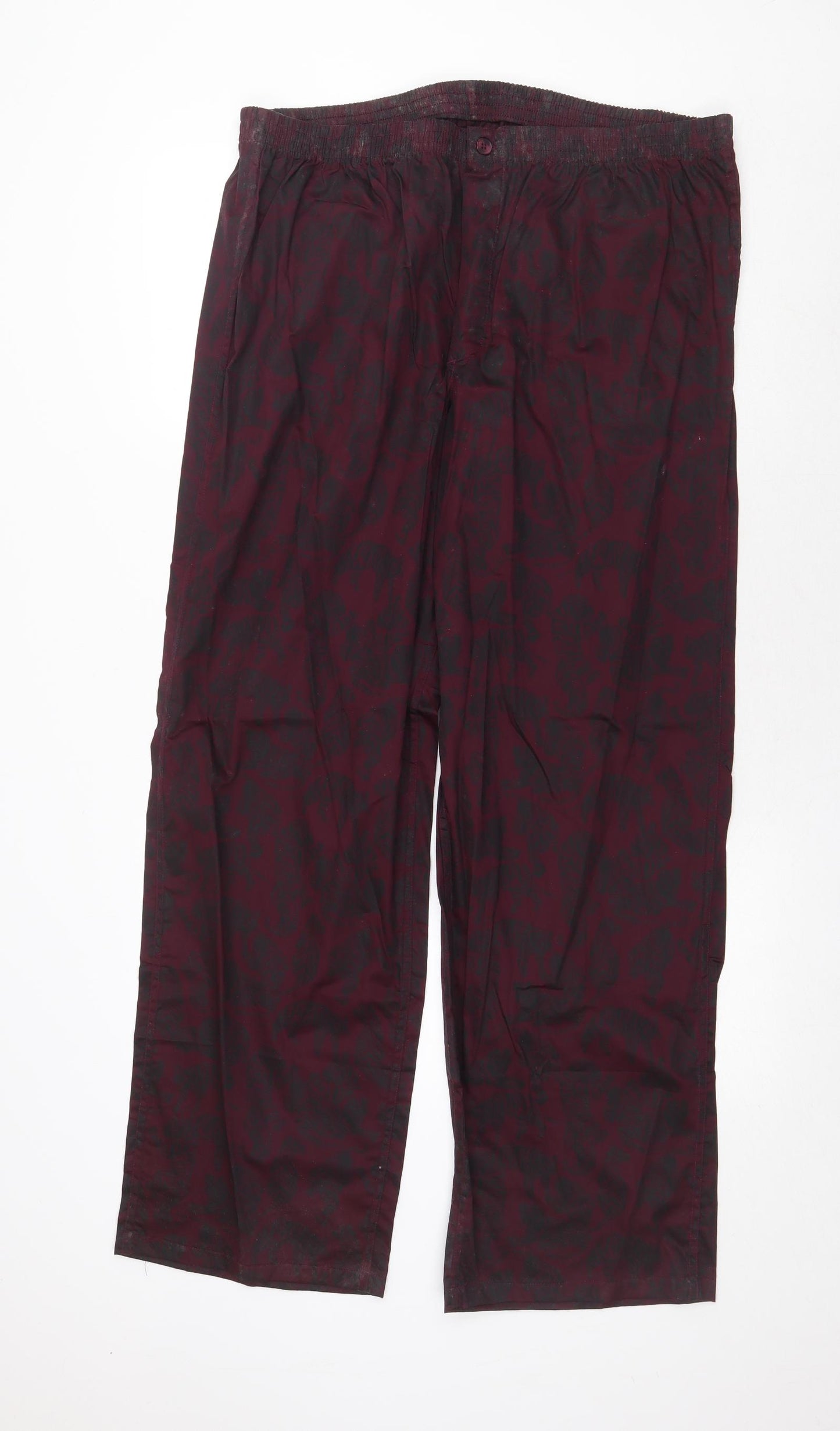 John Lewis Womens Purple Geometric Cotton Trousers Size XL Regular
