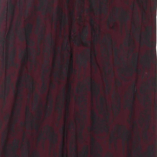 John Lewis Womens Purple Geometric Cotton Trousers Size XL Regular