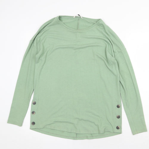 Dylan George Womens Green Round Neck Viscose Pullover Jumper Size S
