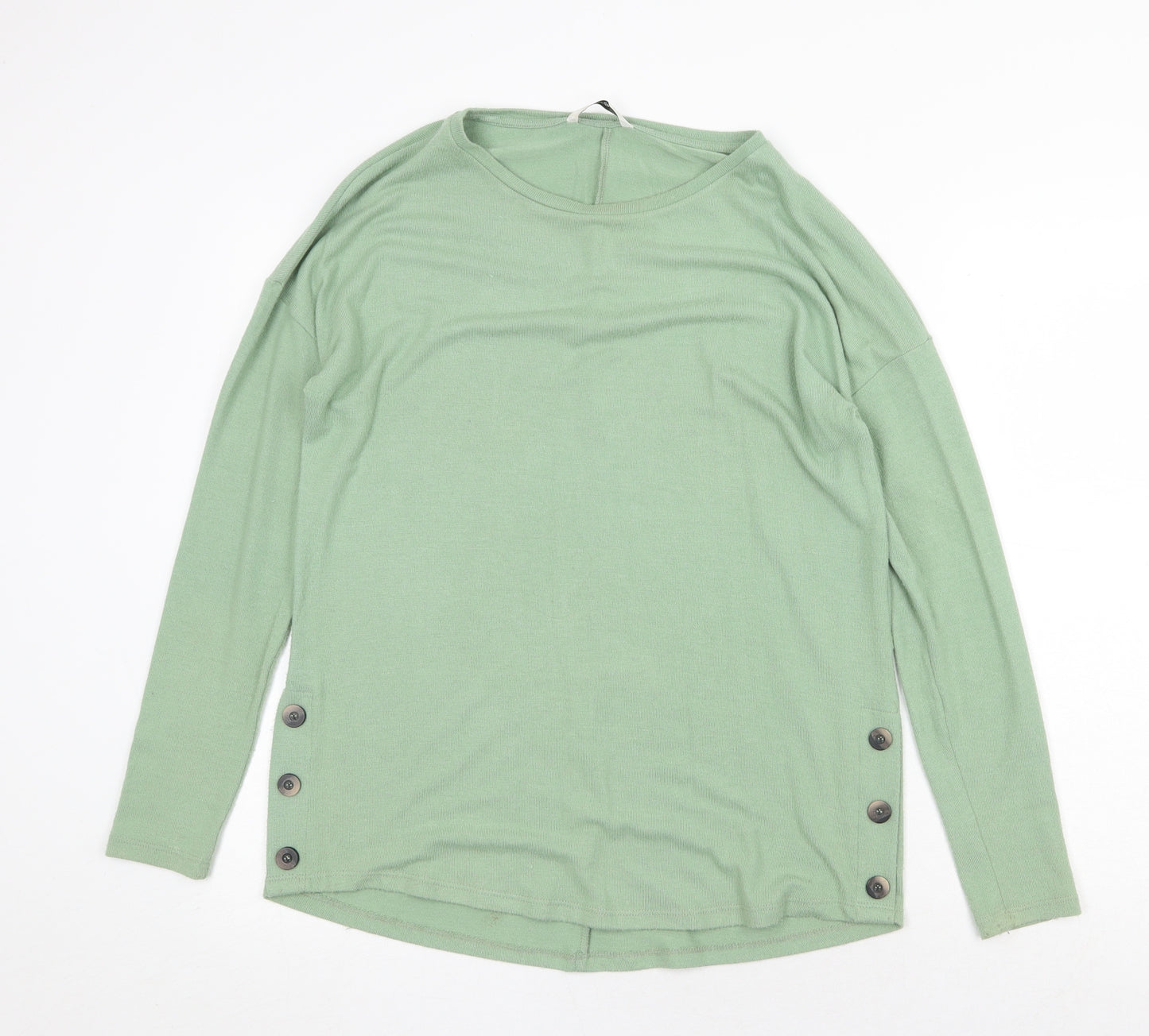 Dylan George Womens Green Round Neck Viscose Pullover Jumper Size S
