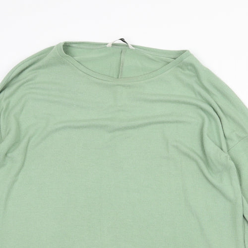 Dylan George Womens Green Round Neck Viscose Pullover Jumper Size S