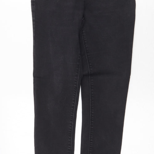 Papaya Womens Grey Cotton Skinny Jeans Size 12 Regular Zip