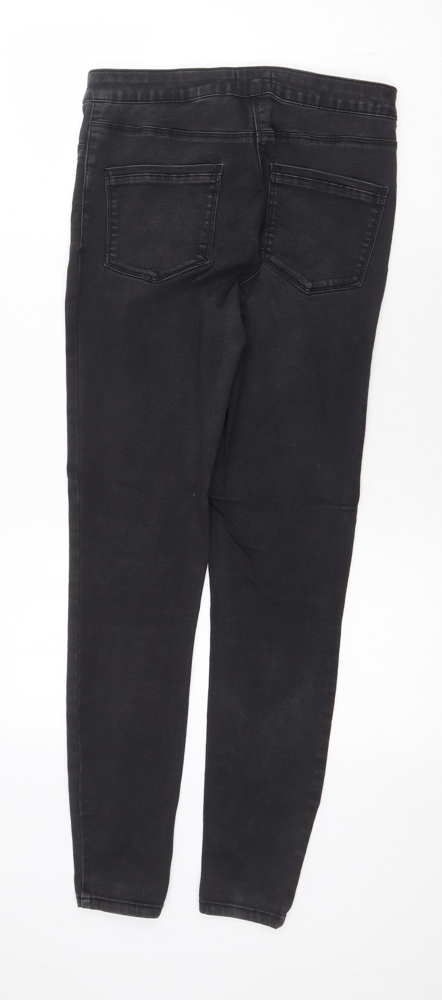 Papaya Womens Grey Cotton Skinny Jeans Size 12 Regular Zip