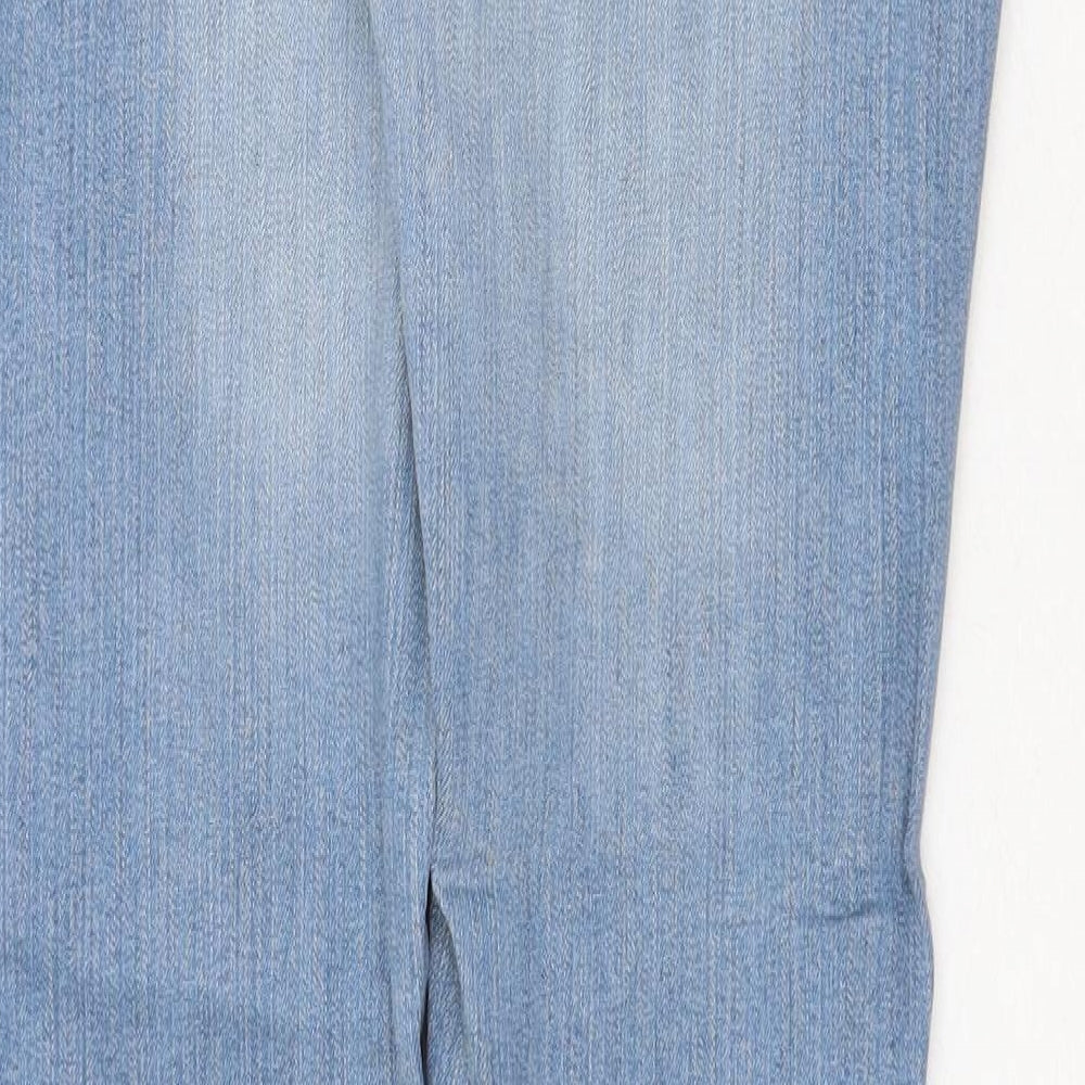 Fazmer Womens Blue Cotton Straight Jeans Size 12 Regular Zip