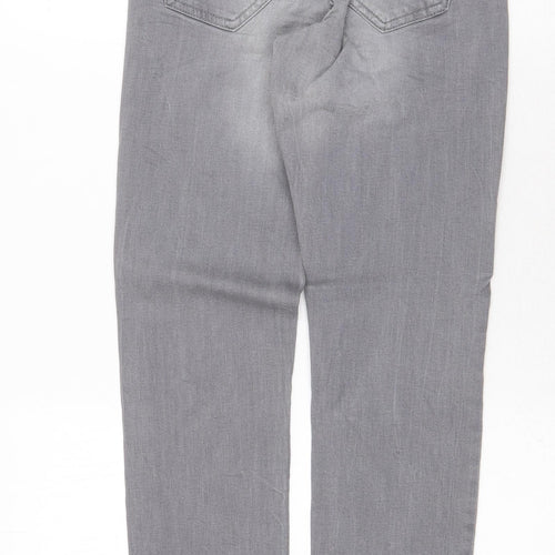 Denim & Co. Womens Grey Cotton Skinny Jeans Size 6 Regular Zip