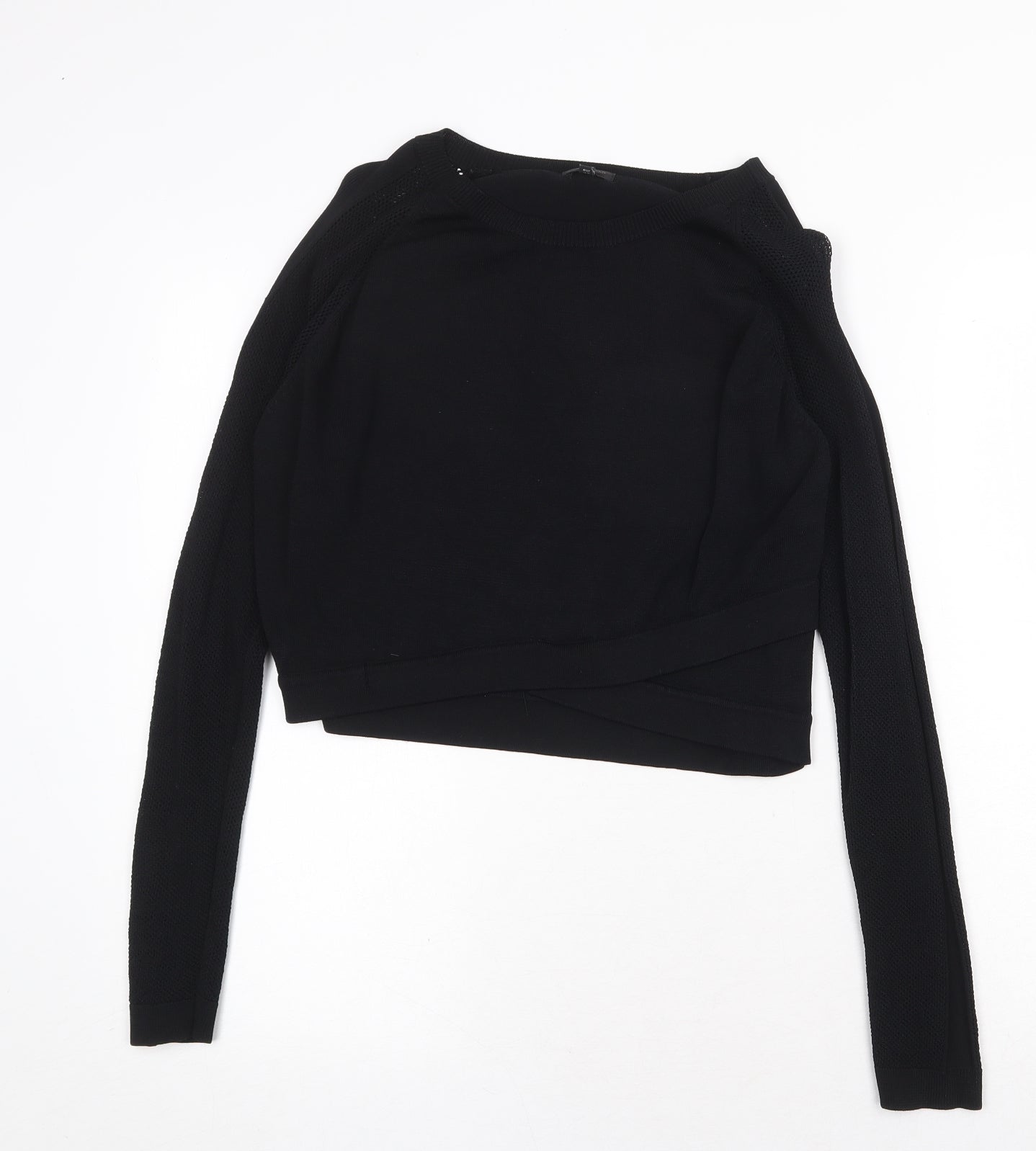 River Island Womens Black Boat Neck Viscose Pullover Jumper Size 16