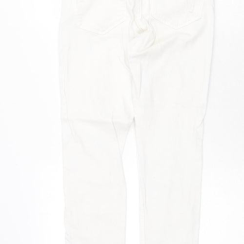 H&M Womens White Cotton Skinny Jeans Size 28 in Regular Zip