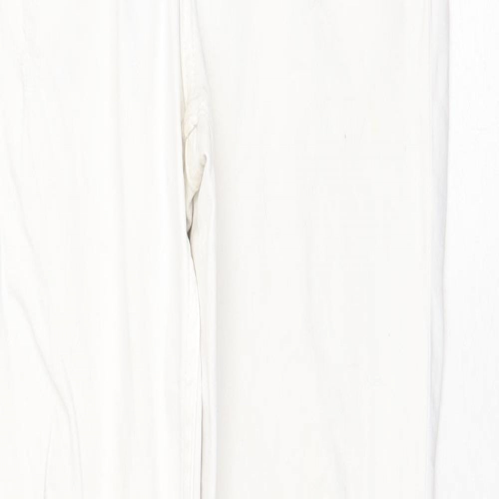 H&M Womens White Cotton Skinny Jeans Size 28 in Regular Zip